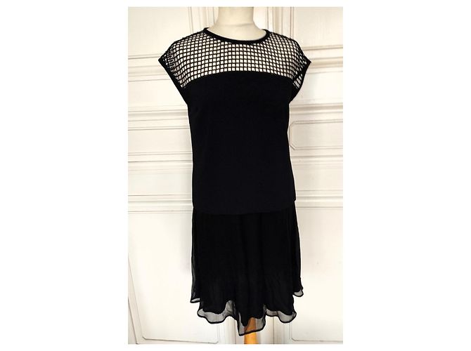 Karl Lagerfeld Schwarzes Karo Viscose Kleid - Ansicht 4