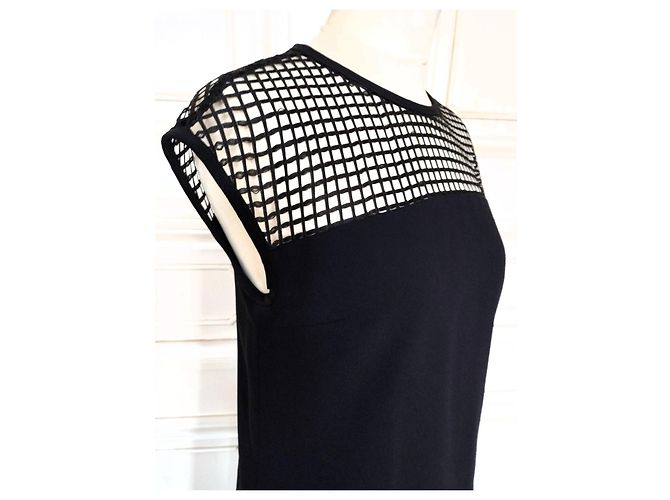 Karl Lagerfeld Schwarzes Karo Viscose Kleid - Ansicht 9