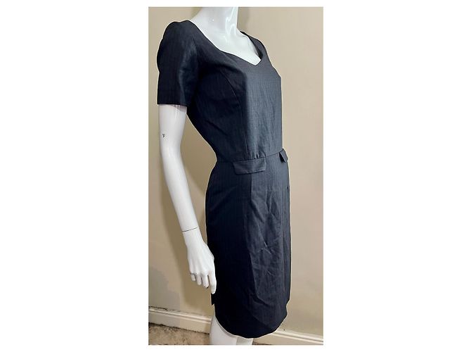 Joseph Vestido lápiz de lana a rayas "Estilo Ciudad" Gris - vista 3