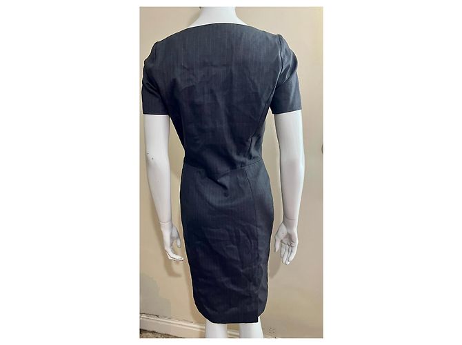 Joseph Vestido lápiz de lana a rayas "Estilo Ciudad" Gris - vista 4