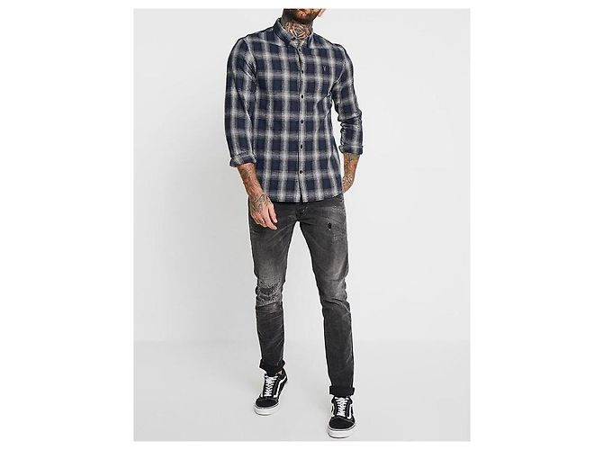 Camicia stampata All Saints Grigio Blu scuro - vista 3