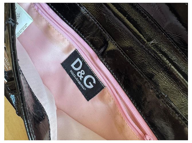 Borsa a mano D&G in vernice nera Nero - vista 4