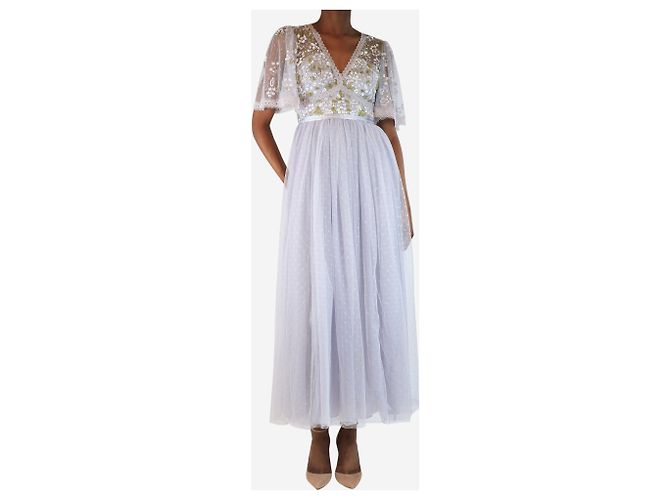 Needle & Thread Pale blue shimmer primrose bodice gown - size UK 8 - view 3