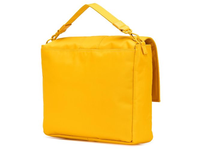 Borsa Baguette grande in nylon Econyl giallo Fendi - vista 2
