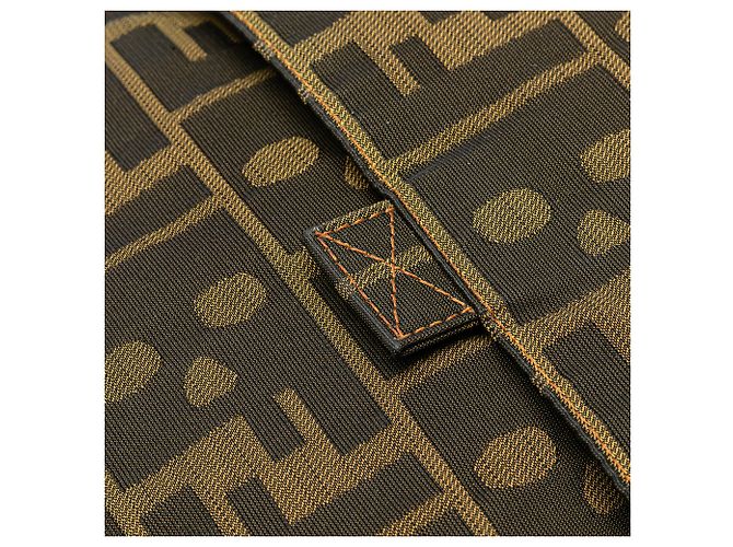 Borsa a tracolla in tela Zucca marrone con skull Fendi - vista 7