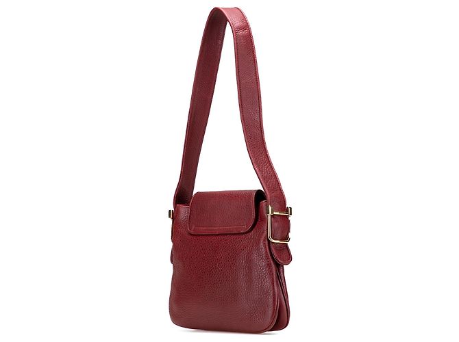 Borsa a Spalla in Pelle Rossa Gucci 1973 Rosso Bordò - vista 2