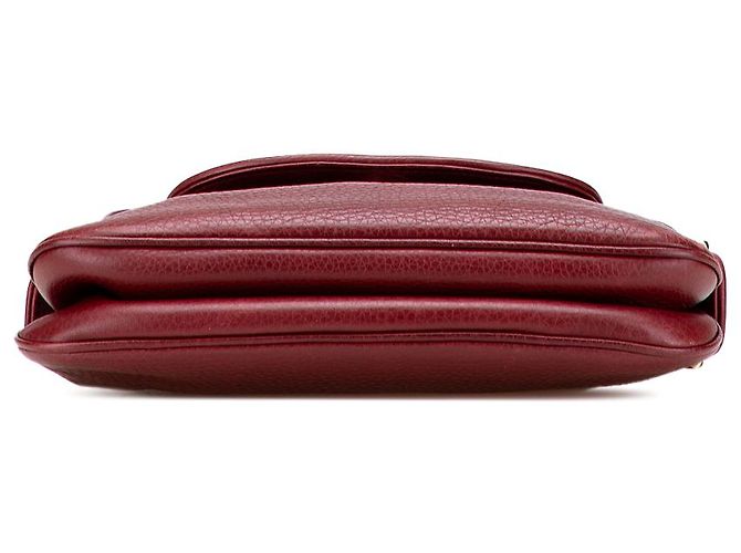 Borsa a Spalla in Pelle Rossa Gucci 1973 Rosso Bordò - vista 3