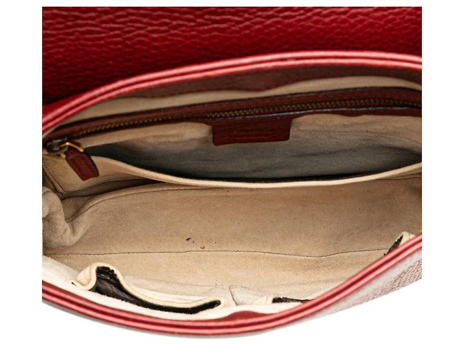 Borsa a Spalla in Pelle Rossa Gucci 1973 Rosso Bordò - vista 4