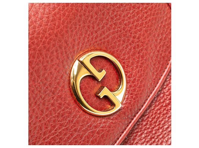 Borsa a Spalla in Pelle Rossa Gucci 1973 Rosso Bordò - vista 7