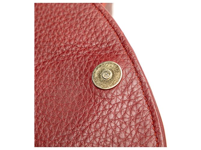 Borsa a Spalla in Pelle Rossa Gucci 1973 Rosso Bordò - vista 8