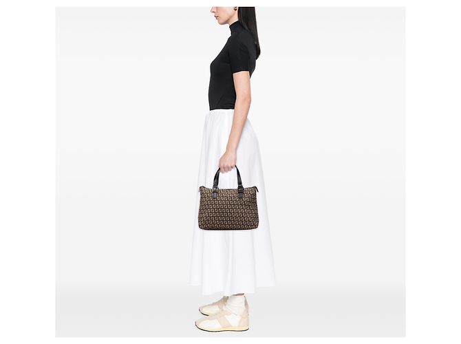 Fendi Braune Zucchino Canvas Tote - Ansicht 11