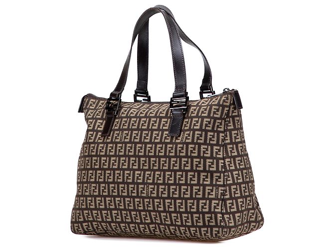 Fendi Braune Zucchino Canvas Tote - Ansicht 2
