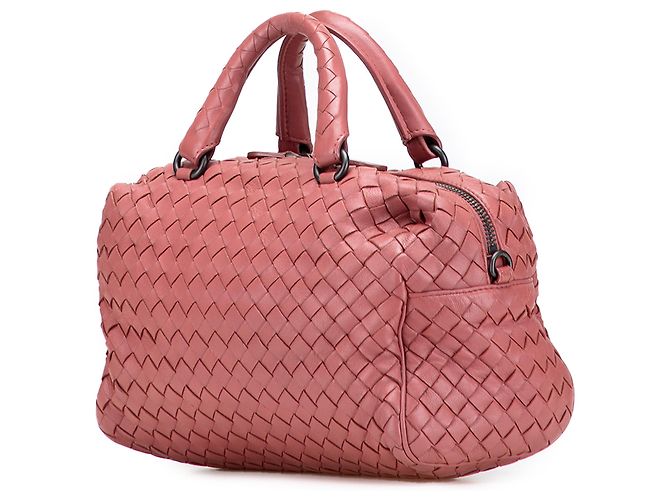 Bottega Veneta Bosto Intrecciato in Nappa Rosa - vista 2
