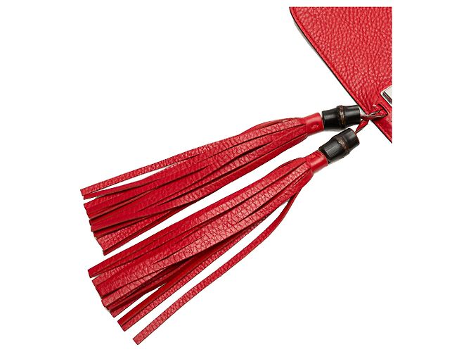 Gucci Rosso Medio Pelle Bamboo Daily Crossbody - vista 12