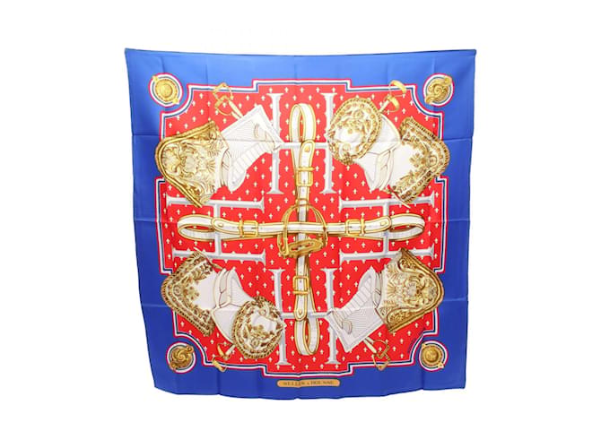 Silk In hermès Carre Selles A Housse Equestrian Silk Scarf red ref