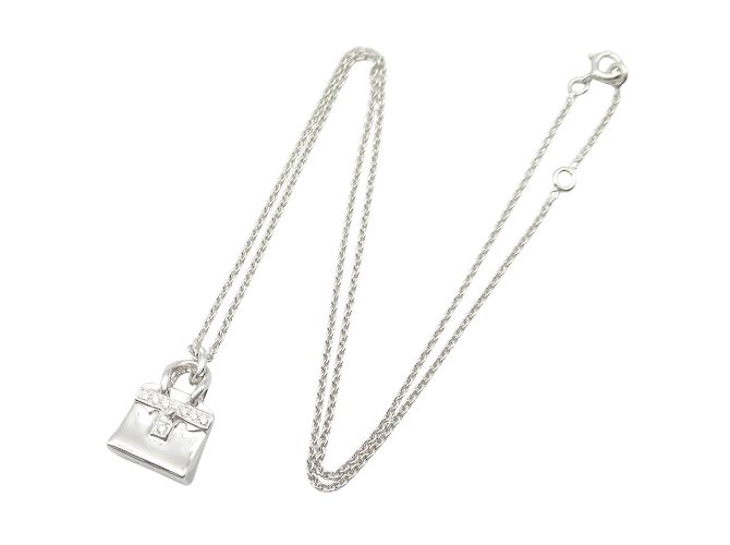 Collana Amuleto Birkin di Hermès in Oro Bianco 18K - vista 2