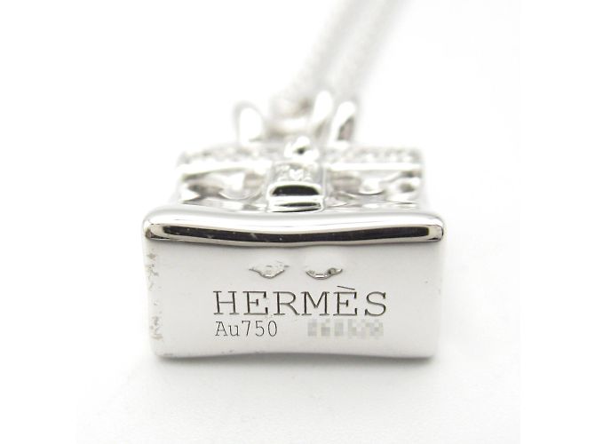 Collana Amuleto Birkin di Hermès in Oro Bianco 18K - vista 3