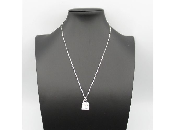 Collana Amuleto Birkin di Hermès in Oro Bianco 18K - vista 5