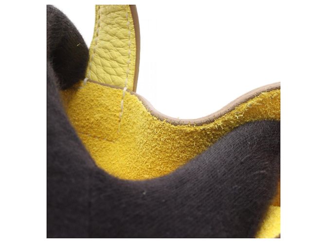 Sac cabas Hermès Série 31 Jaune - vue 7