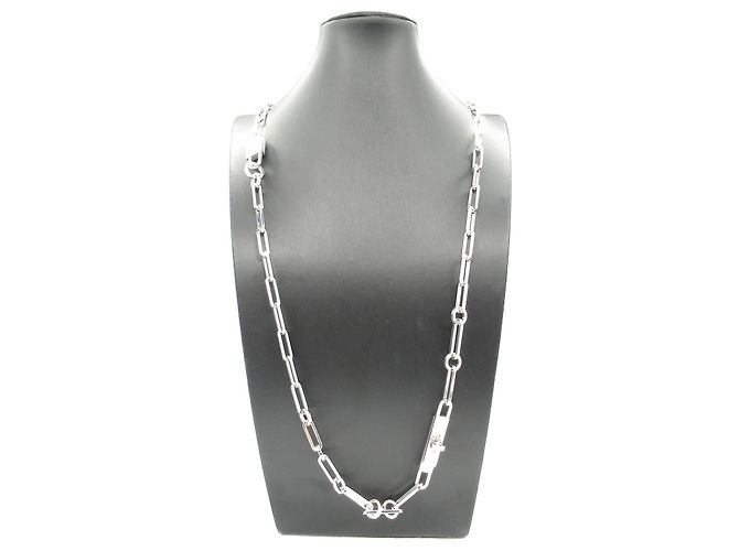 Collana Chaine Hermès Kelly Argento - vista 9