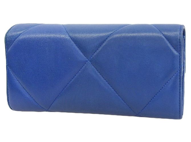 Portafoglio Long Flap Chanel 19 Blu - vista 2