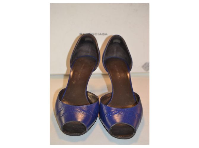Sandali Balenciaga in pelle blu - vista 2