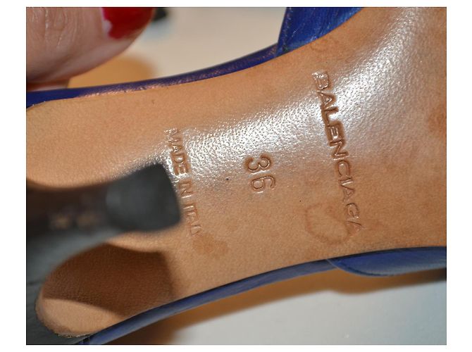 Sandali Balenciaga in pelle blu - vista 5