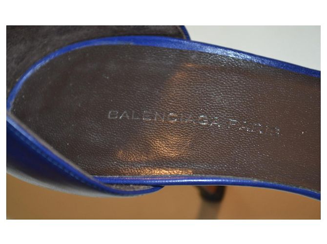 Sandali Balenciaga in pelle blu - vista 6