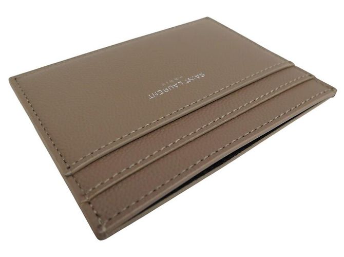 NEUER SAINT LAURENT PRÄGELEDER KARTENHALTER GRAIN DE POUDRE - Ansicht 3