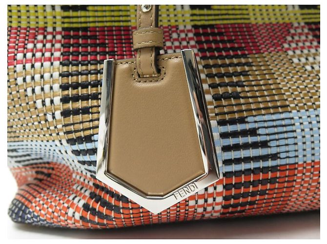FENDI CABAS 2 JOURS 8BH250 REGULÄR IN RAPHIA GEWEBTE HANDTASCHE - Ansicht 12
