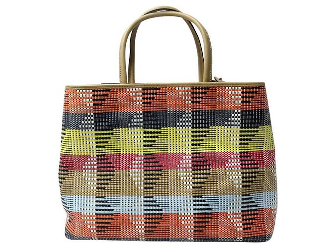 FENDI CABAS 2 JOURS 8BH250 REGULÄR IN RAPHIA GEWEBTE HANDTASCHE - Ansicht 2