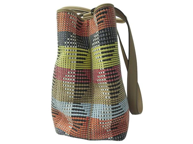 FENDI CABAS 2 JOURS 8BH250 REGULÄR IN RAPHIA GEWEBTE HANDTASCHE - Ansicht 4