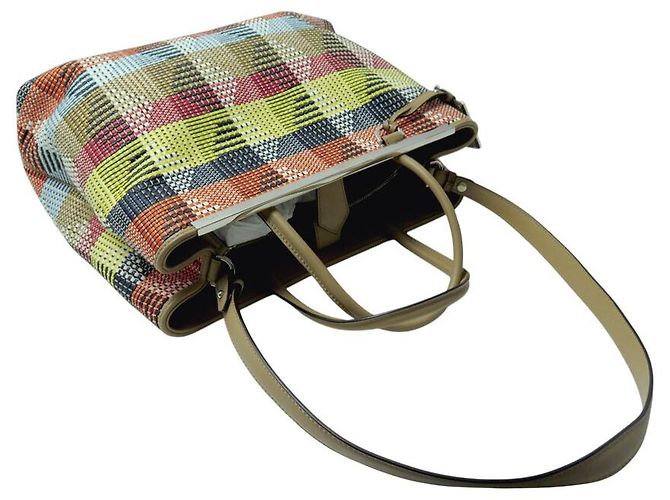 FENDI CABAS 2 JOURS 8BH250 REGULÄR IN RAPHIA GEWEBTE HANDTASCHE - Ansicht 6