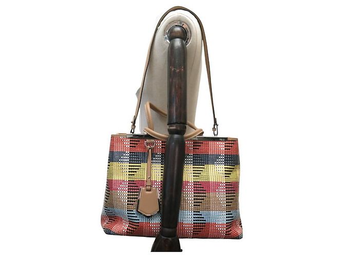 FENDI CABAS 2 JOURS 8BH250 REGULÄR IN RAPHIA GEWEBTE HANDTASCHE - Ansicht 8