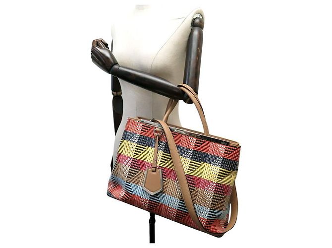 FENDI CABAS 2 JOURS 8BH250 REGULÄR IN RAPHIA GEWEBTE HANDTASCHE - Ansicht 9