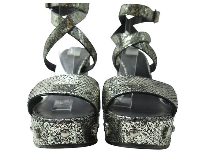 SCARPE CHANEL G25978 LUCKY CHARMS LOGO CC CAMELIA CLOVER 38.5 SANDALI - vista 4