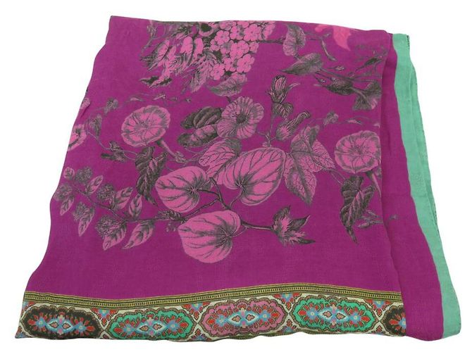 ETRO SCIARPA FLORALE VIOLA 130X210CM SHAWL Porpora - vista 12