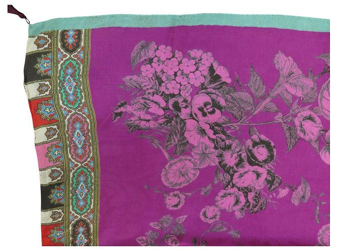 ETRO SCIARPA FLORALE VIOLA 130X210CM SHAWL Porpora - vista 2