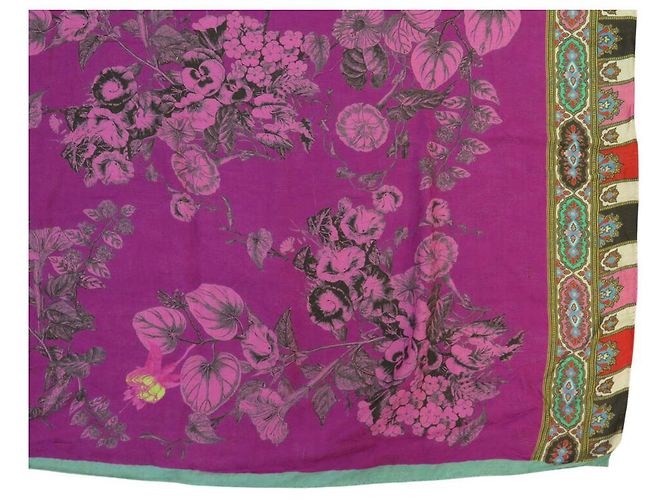 ETRO SCIARPA FLORALE VIOLA 130X210CM SHAWL Porpora - vista 4