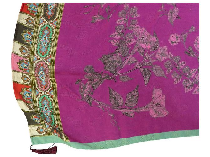 ETRO SCIARPA FLORALE VIOLA 130X210CM SHAWL Porpora - vista 5