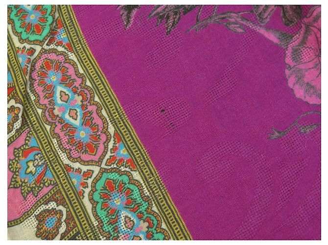ETRO SCIARPA FLORALE VIOLA 130X210CM SHAWL Porpora - vista 6