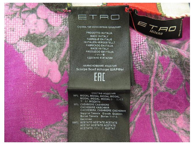 ETRO SCIARPA FLORALE VIOLA 130X210CM SHAWL Porpora - vista 9