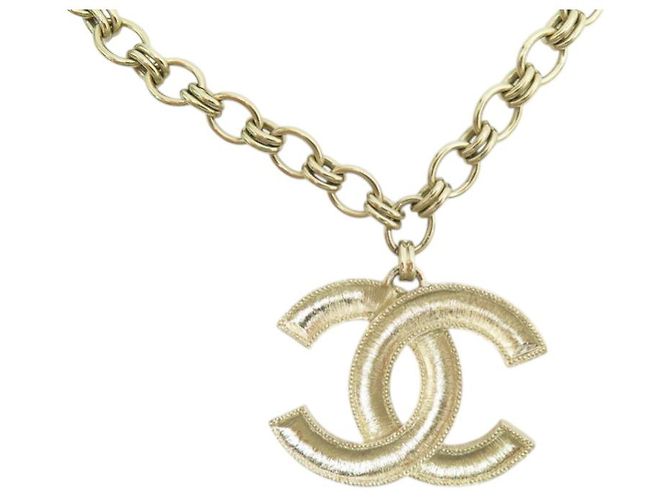 NUOVO COLLANA CHANEL PENDENTE LOGO CC STRASS MULTICOLOR ORO D'oro - vista 4