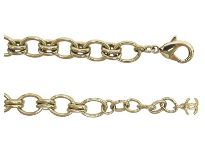 NUOVO COLLANA CHANEL PENDENTE LOGO CC STRASS MULTICOLOR ORO D'oro - vista 6