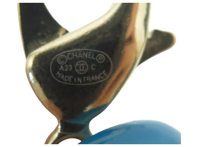 NUOVO COLLANA CHANEL PENDENTE LOGO CC STRASS MULTICOLOR ORO D'oro - vista 7