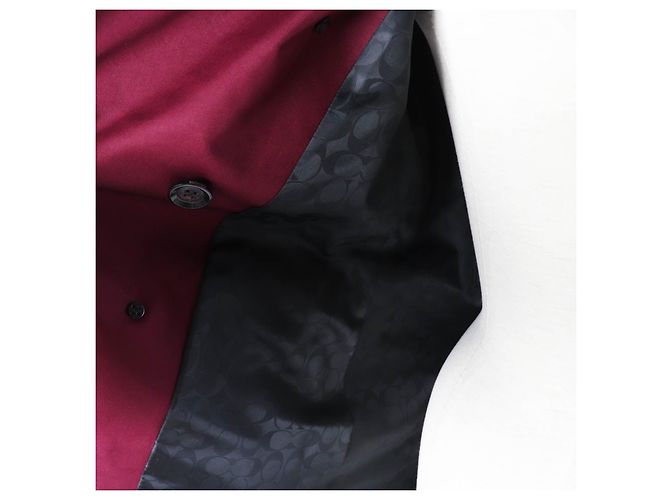 Trench Coat de Couro Coach Vermelho Vinho XS Feminino - vista 5