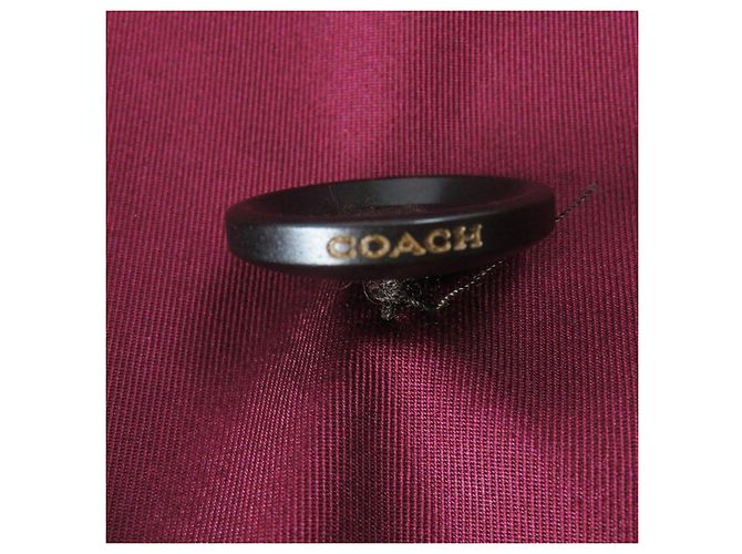 Trench Coat de Couro Coach Vermelho Vinho XS Feminino - vista 8