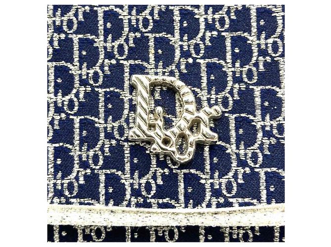 Borsa a spalla in tela blu navy Christian Dior - vista 2