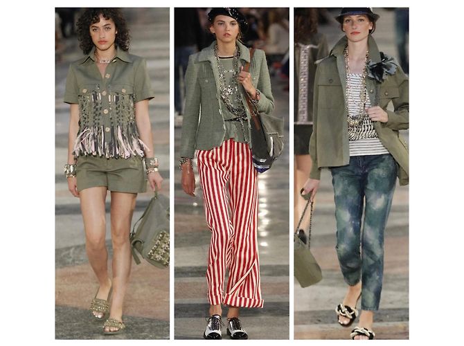 Chanel 17C Coco Cuba Kamelie Khaki Grün Espadrilles EU 41 Olivgrün Dunkelgrün - Ansicht 2