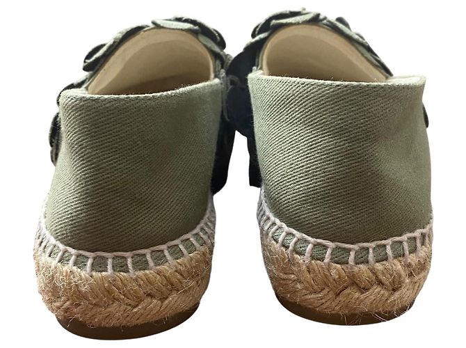 Chanel 17C Coco Cuba Kamelie Khaki Grün Espadrilles EU 41 Olivgrün Dunkelgrün - Ansicht 4